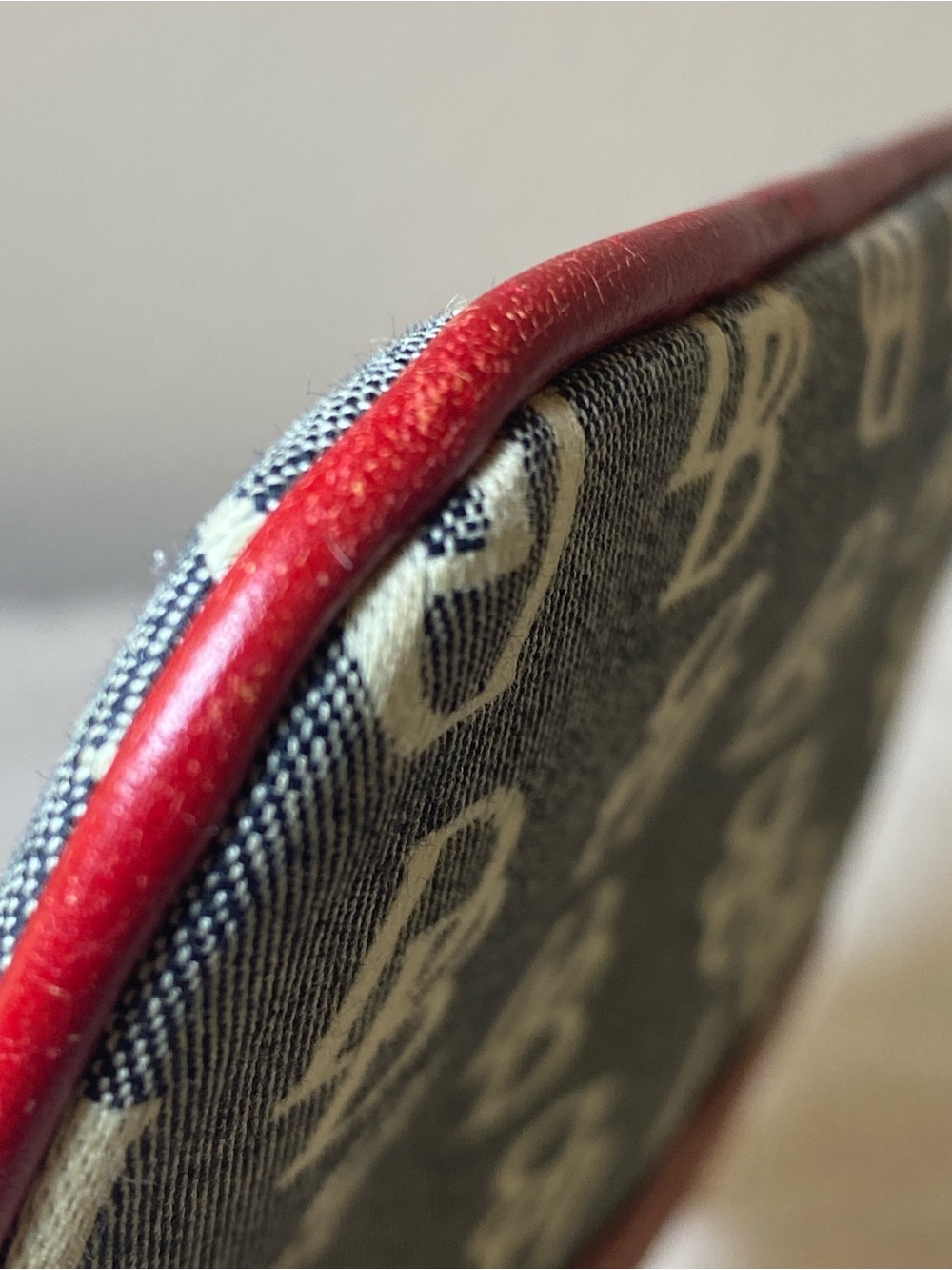 Dooney & Bourke DB Logo Canvas Wristlet with Red Trim and Extender - Picture 15 of 16